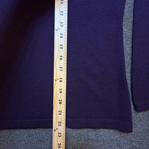 Linea Donna Purple Extra Fine Merino Wool Turtleneck Sweater Made in Italy L - Picture 6 of 6